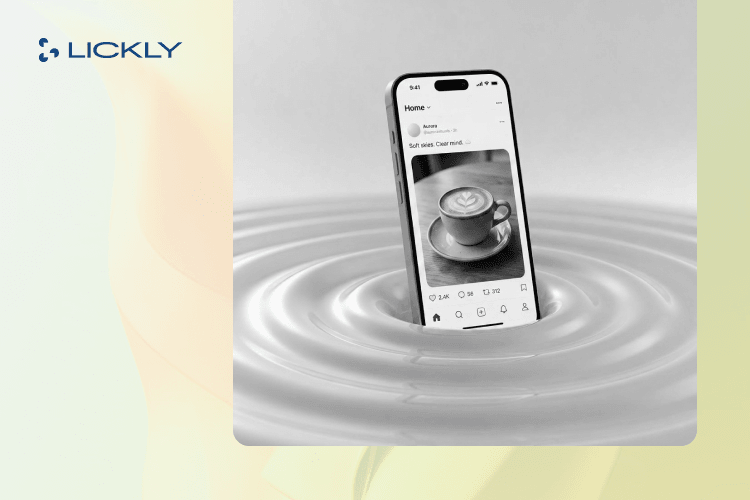 Phone in rippling water, showing how where influencer marketing trends start.