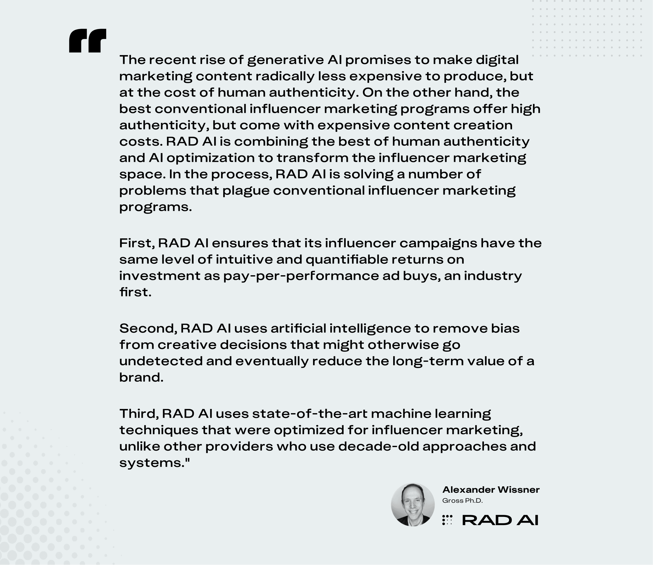 Quote from Alexander Wissner, Gross Ph.D