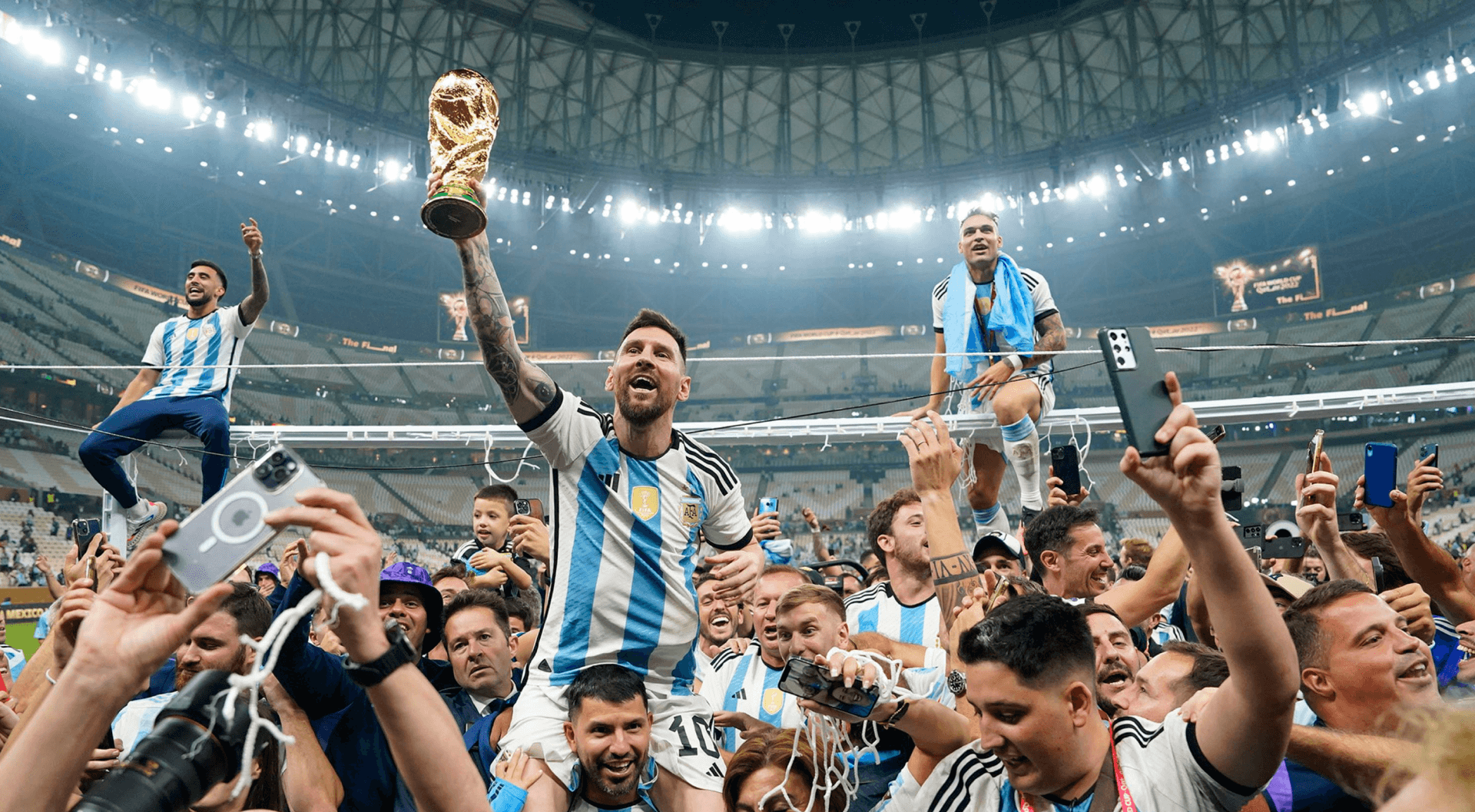 Argentina celebrating their World Cup victory