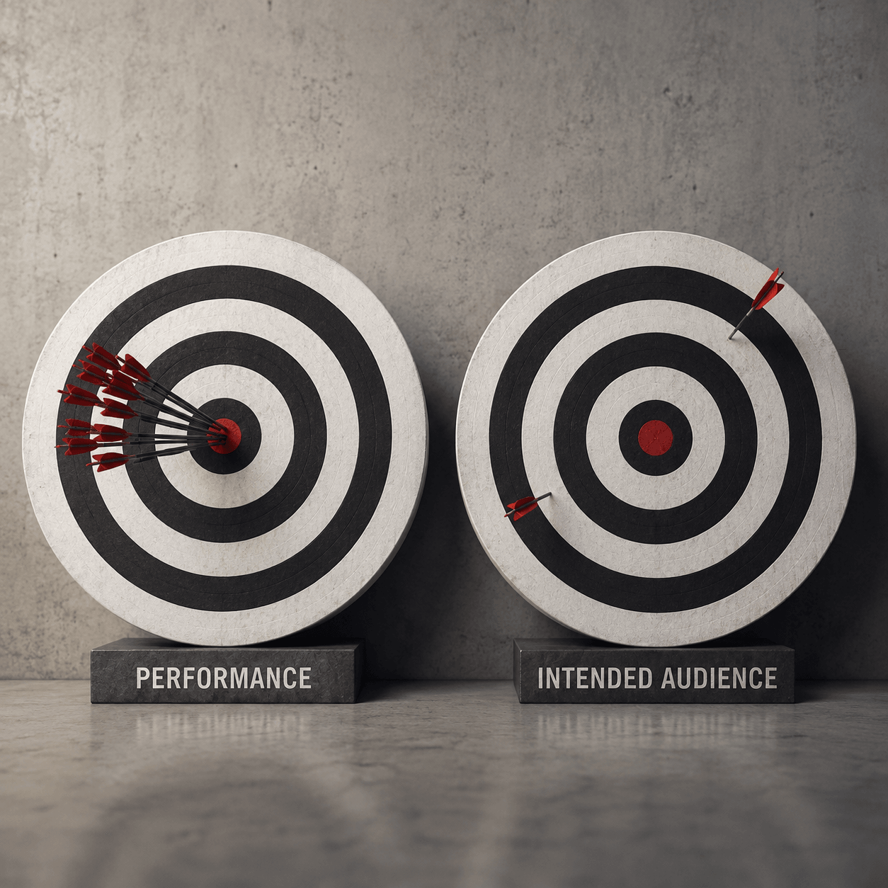 Image showing how you can nail performance but still miss your intended audience.