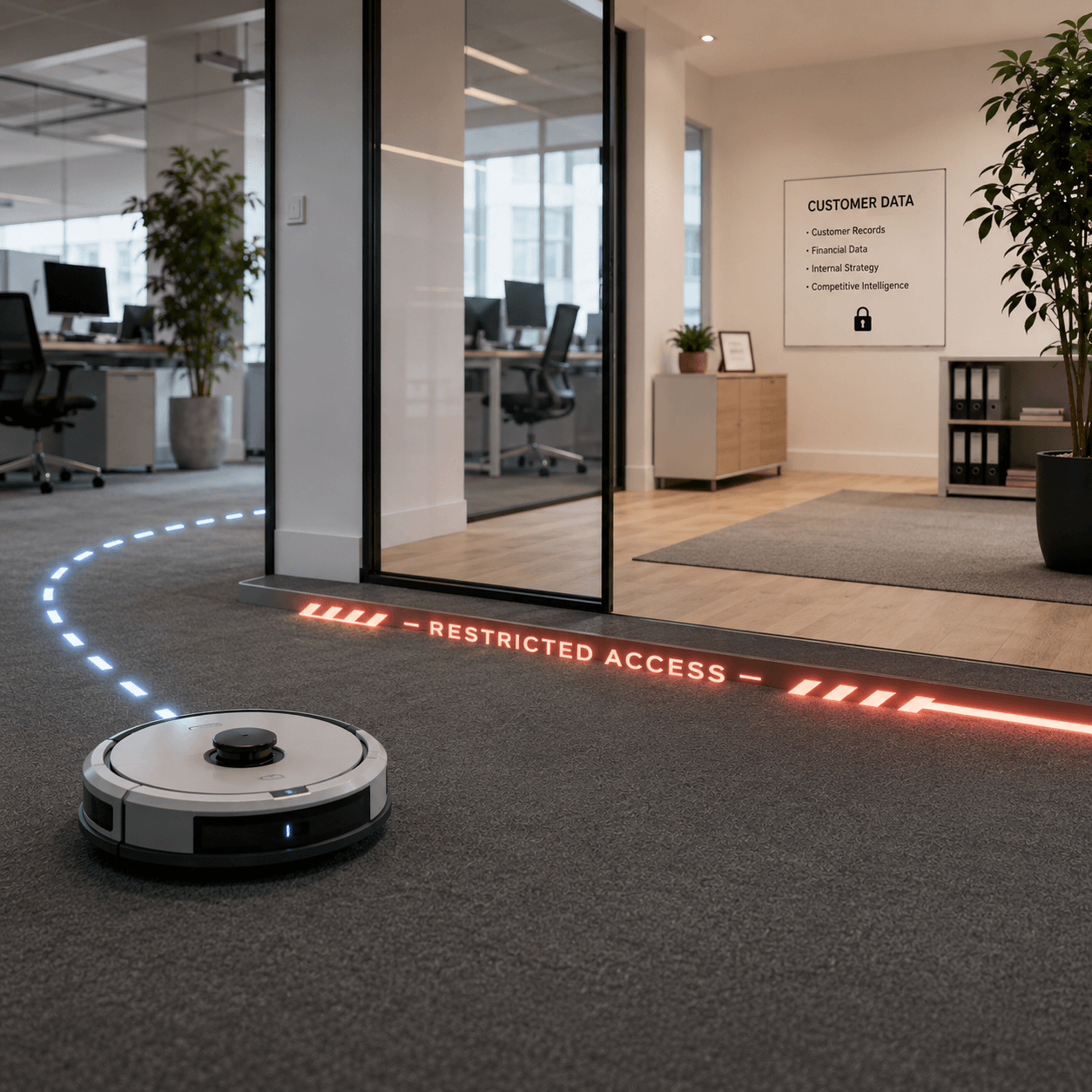 An example of an autonomous agent that we happily let it act alone because we control where it can go.