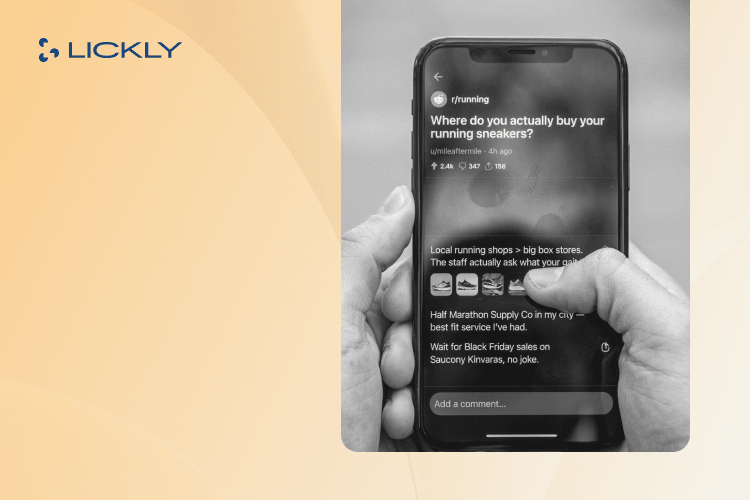 Phone showing a community thread conversation; the next generation of audience insights.