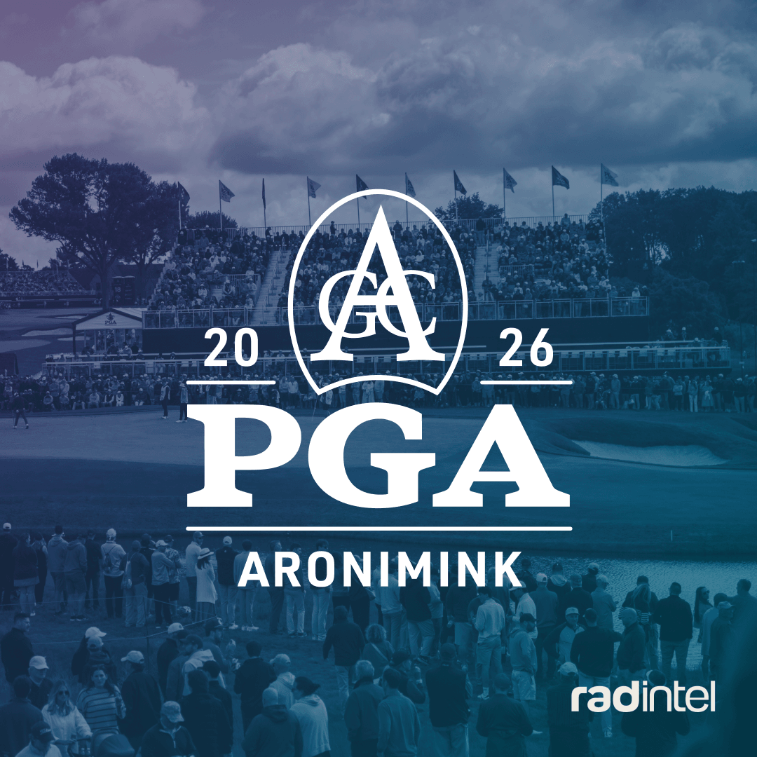 17th hole at Aronimink golf course during the PGA Championship, RAD Intel branded.