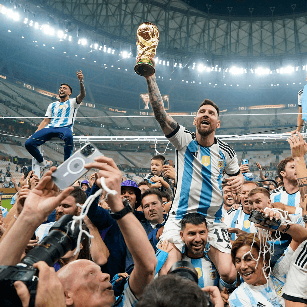 Argentina celebrating their World Cup victory