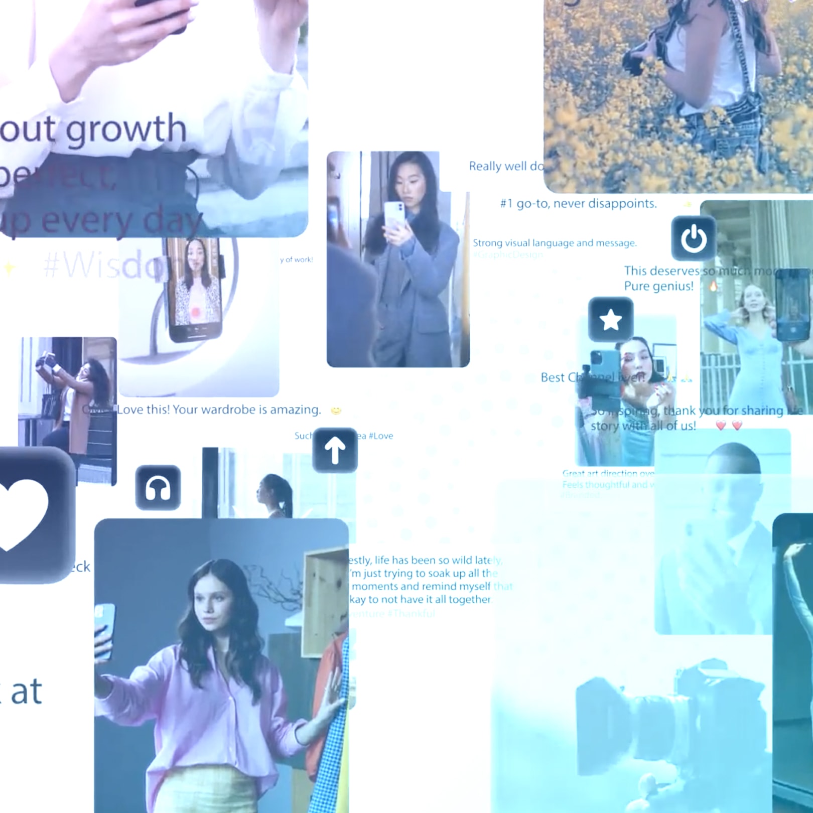 A group of influencer videos