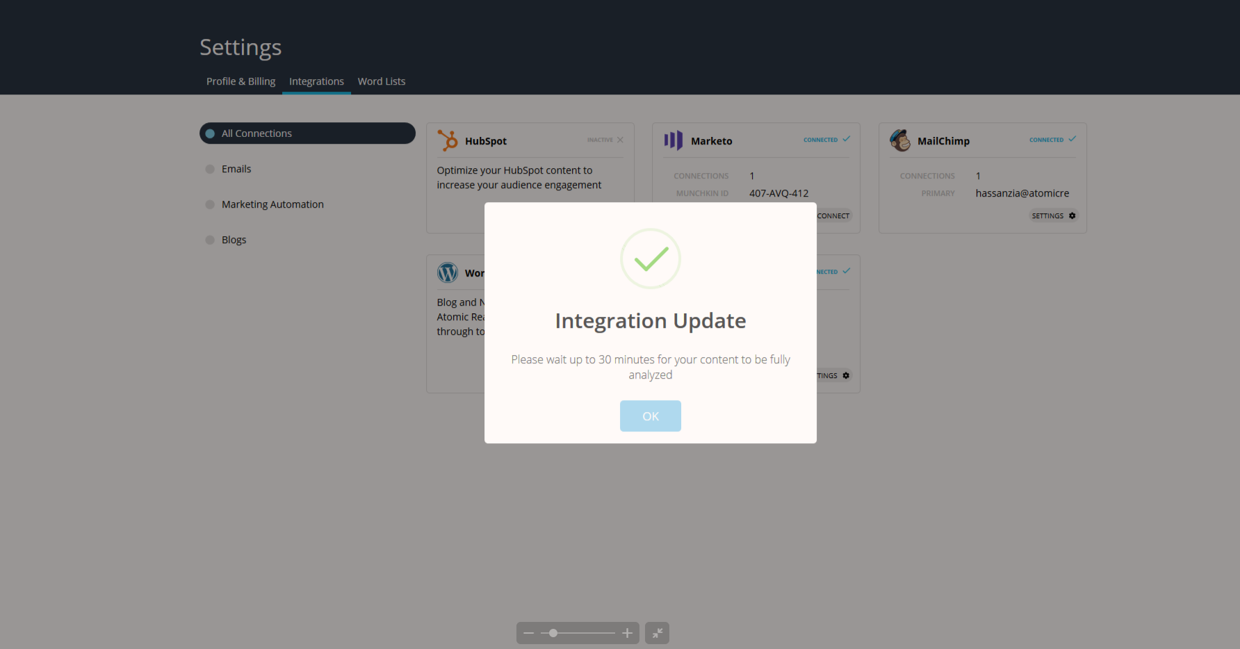 integrationconfirmation